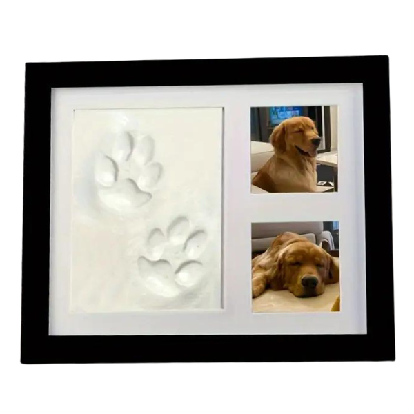 Cat Or Dog Paw Wooden Picture Frame Clay Print Gift Set