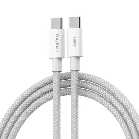 WayRock 100W Braided Type C to C Cable, Support PD/QC/FCP Fast Charge Image