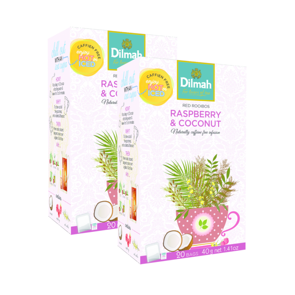 Dilmah - Red Rooibos, Raspberry &amp; Coconut - 40 Tagged Tea Bags