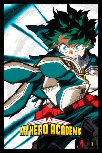 My Hero Academia - Izuku Midoriya Poster with Black Frame