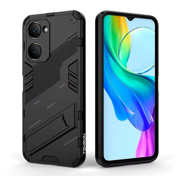 TEKRON Punk Case Shockproof Kickstand Cover Designed for Vivo Y03