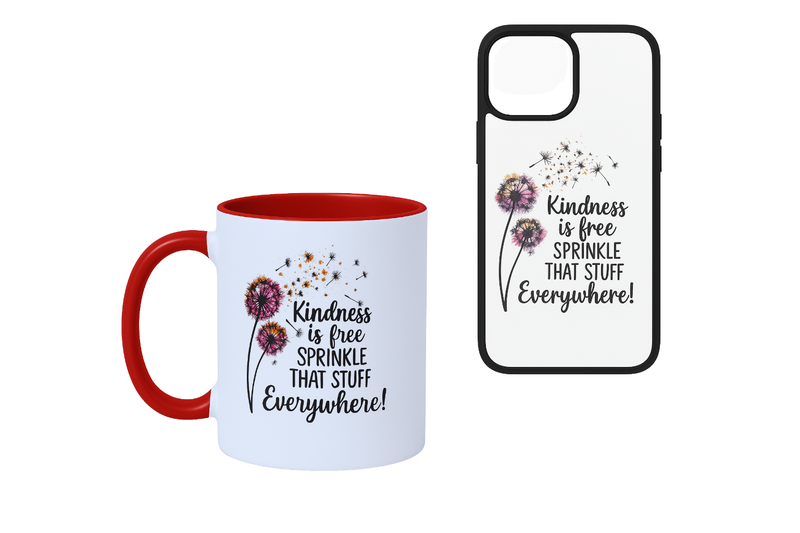 Devine Bliss Uvdtf Mug &amp; Iphone 13 Phone Case Combo-Kindness is free