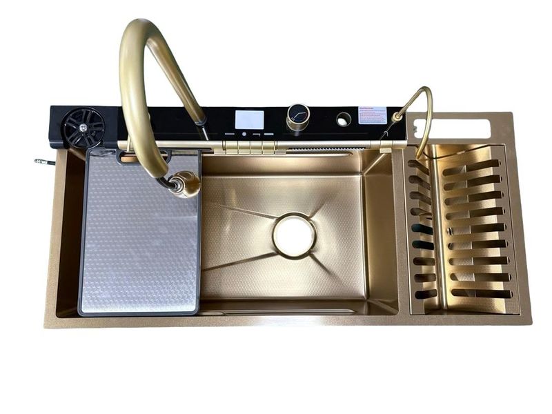 Digital Single Kitchen Sink Temperature With Display and Plate Rack