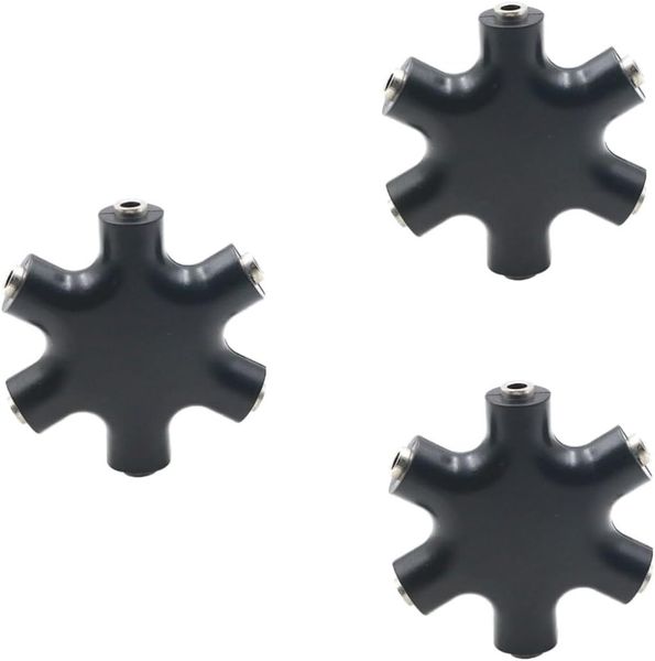 3pcs Snowflake Headphone Splitter Adapter for Sharing Audio Connects up