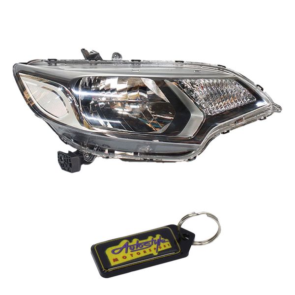Honda Jazz 2015 Replacement Headlight with Socket &amp; Motor - LHS &amp; Keyring