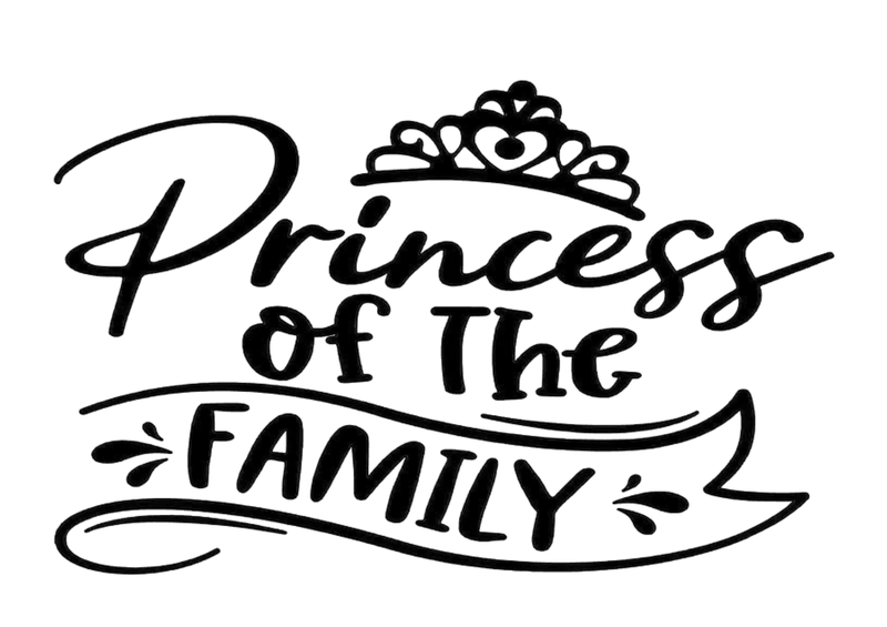 Black Vinyl 87 x 55 cm Princess Wall Art