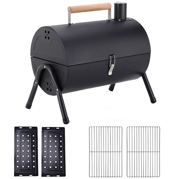 Portable Grill Charcoal, Small BBQ Charcoal Grill for Tabletop Chimney