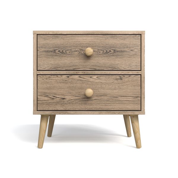 BAM! Scandinavian Two Drawer Night Stand - Alegria