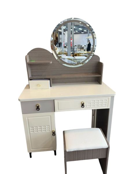 Modern Dressing Table Set with 2 Drawers and Chair - Stylish Vanity Desk