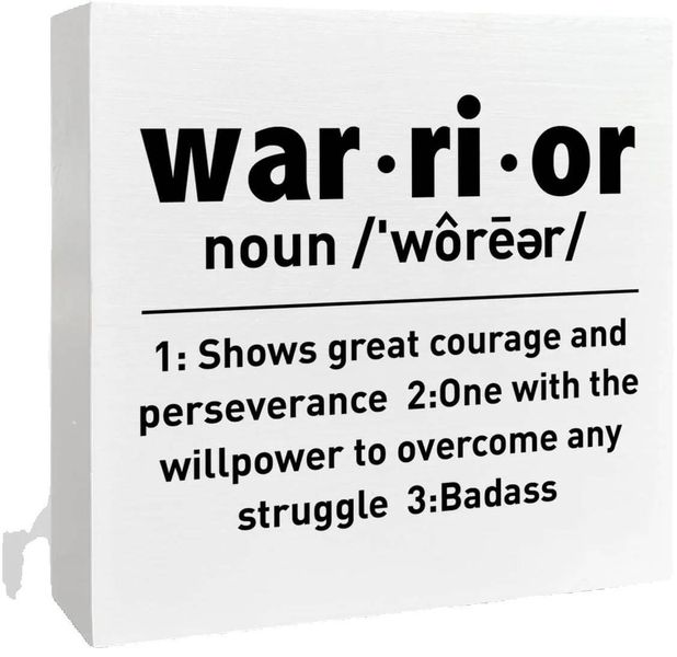 Cancer Warrior Wood Box Sign, Inspirational Gift for Patients