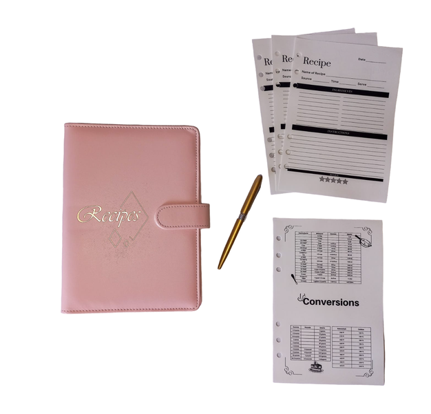 A5 PU Leather Binder Recipe Notebook &amp; Pen Gift Set