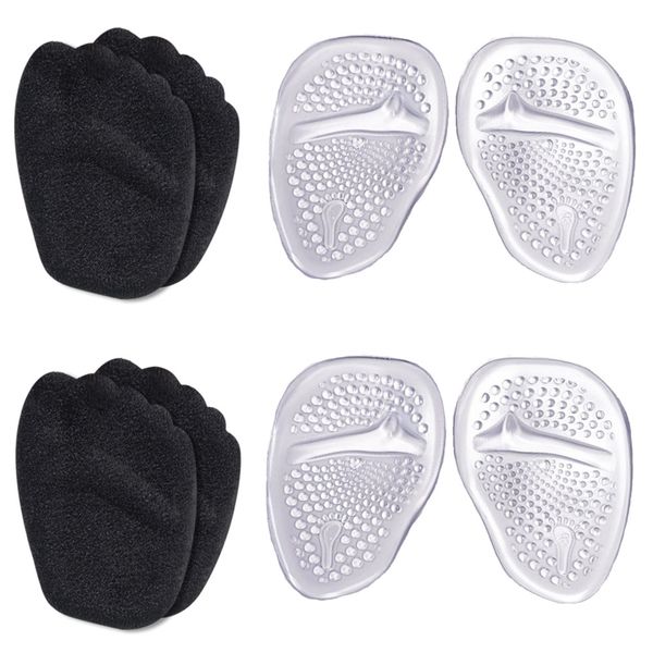 Cushion Pad For High Heel Insole Pads Ball of Foot - 2x Suede + 2x Gel