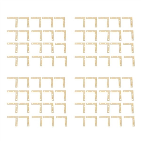 80 Pcs 51mm Flat Corner Right 90 Angle Bracket Repair Plate Fixing Brace