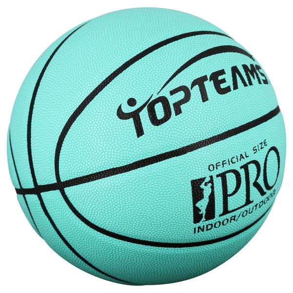 TOPTEAMS Basketball PU Leather -Outdoor Street Ball - Size 7 - Tiffany Blue