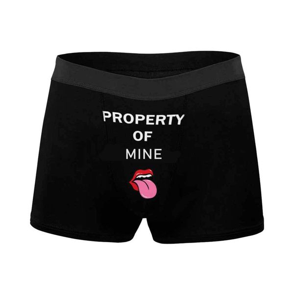 Property of Mine Black Funny Boxer Briefs for Valentine's Day Funny Gifts