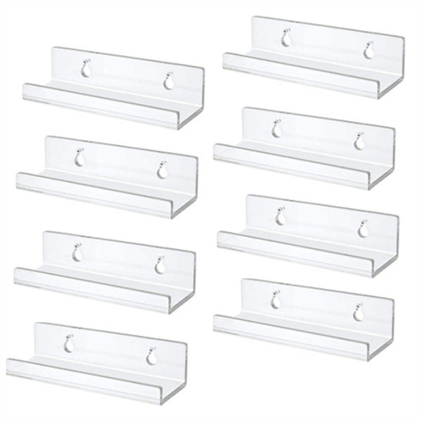 Clear Vinyl Record Shelf Wall Mount 8 Pack, Acrylic Album Display