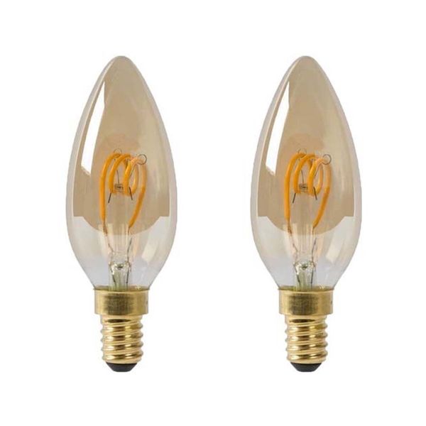 VITO LED Vintage Filament bulb- Amber Glass Dimmable 3.5W-E14- Set of 2