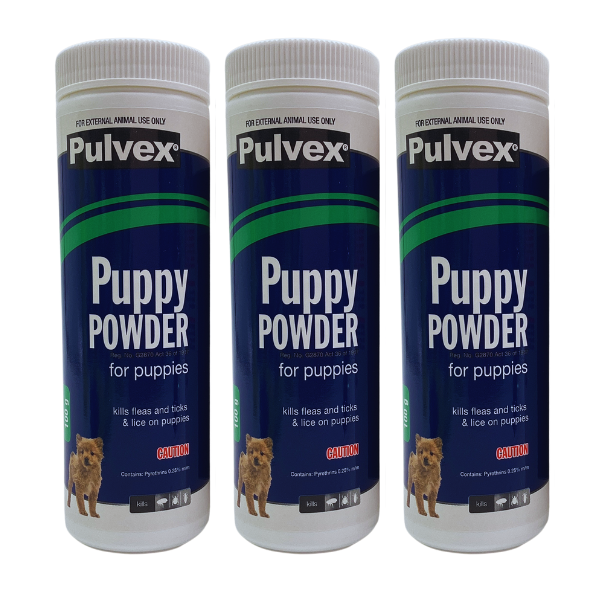 Pulvex Puppy Powder 100g - Flea, Tick &amp; Lice Control - Pack of 3