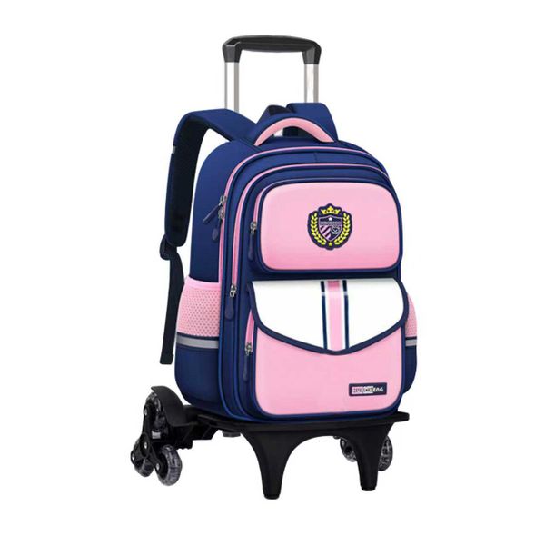 6 Wheels Rolling Backpack for Student, Trolley Wheel School Bag