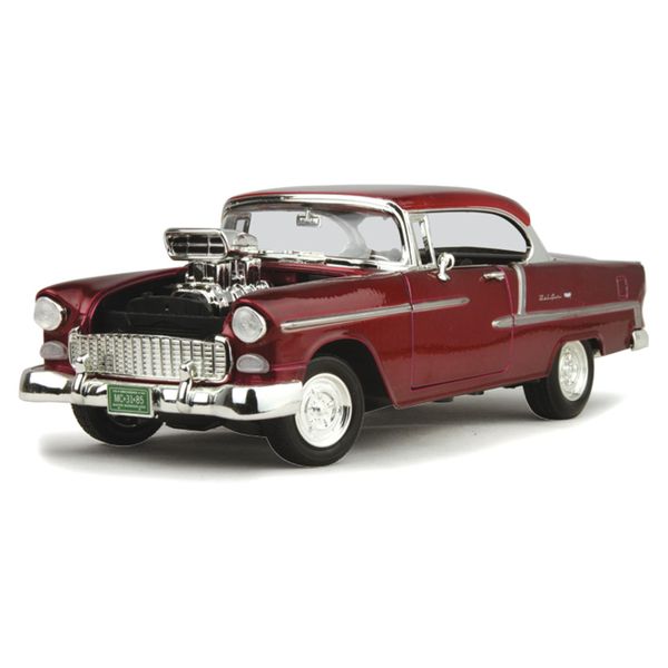 Motormax 1955 Chevy Bel Air Coupe - With Super Charger - Metallic Red
