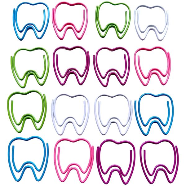 Cute Tooth Shaped Paper Clips - 20 Piece