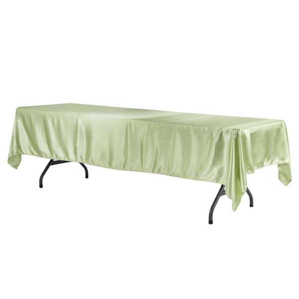 Sage 10 Seater Rectangular Satin Tablecloth
