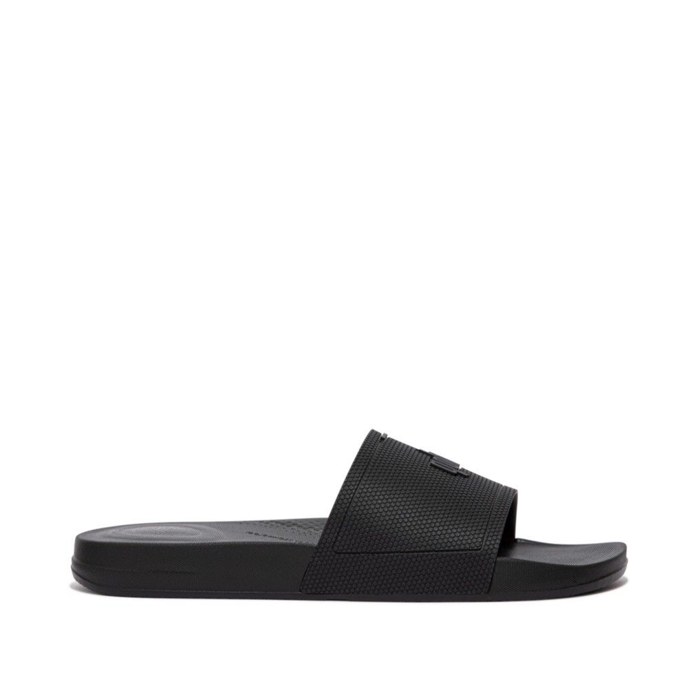FitFlop Mens iQushion Pool Slide All Black | Shop Today. Get it ...