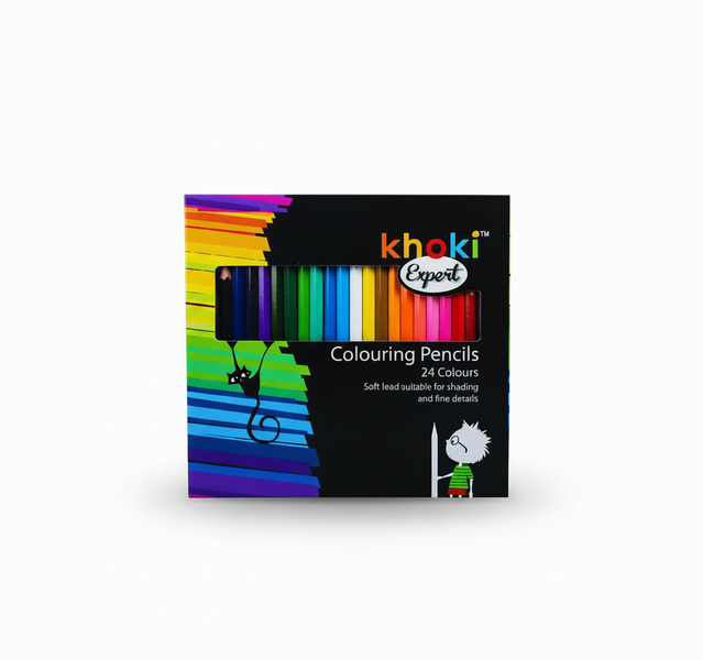Khoki 24 Piece Colouring Pencils Set for Artists and Crafters