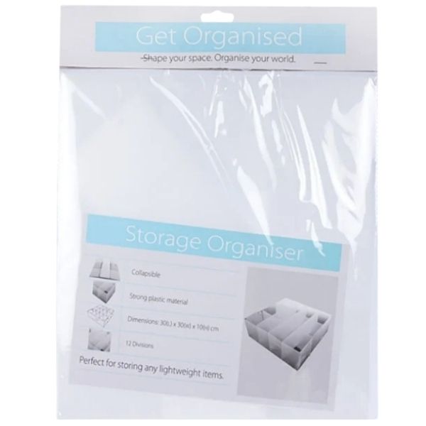 Get Organised - Storage Organiser - Collapsible - 30cm x 30cm x 10cm