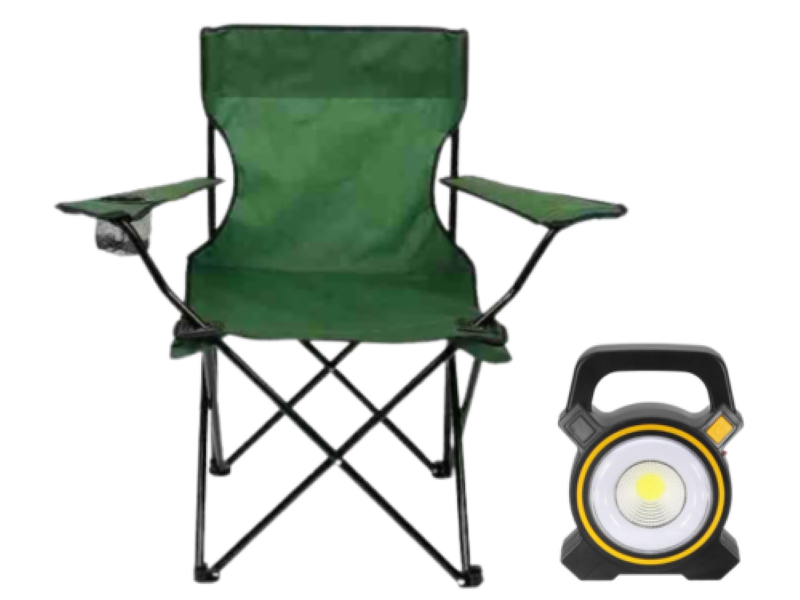 Portable Folding Chair With Camping Light