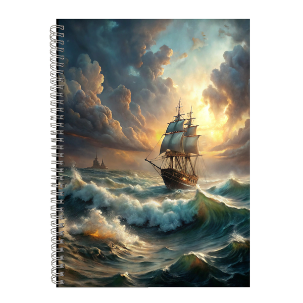 Sailing Ship In Storm 2 Gift Idea Writing Book Notepad Notebook A4 504