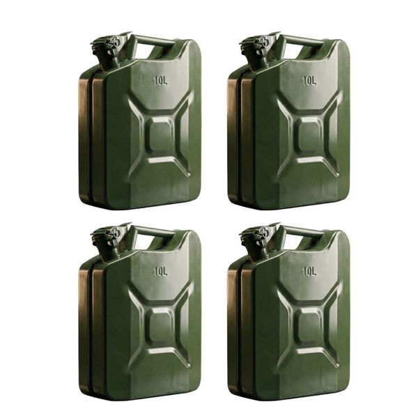 4-Piece 10L Fuel Jerry Can Bundle - 40L Total - UV-Resistant &amp; Leak-Proof