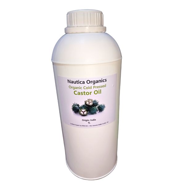 Nautica Organics|1LT Certified Organic Cold-Pressed Castor Oil |Hexane-Free