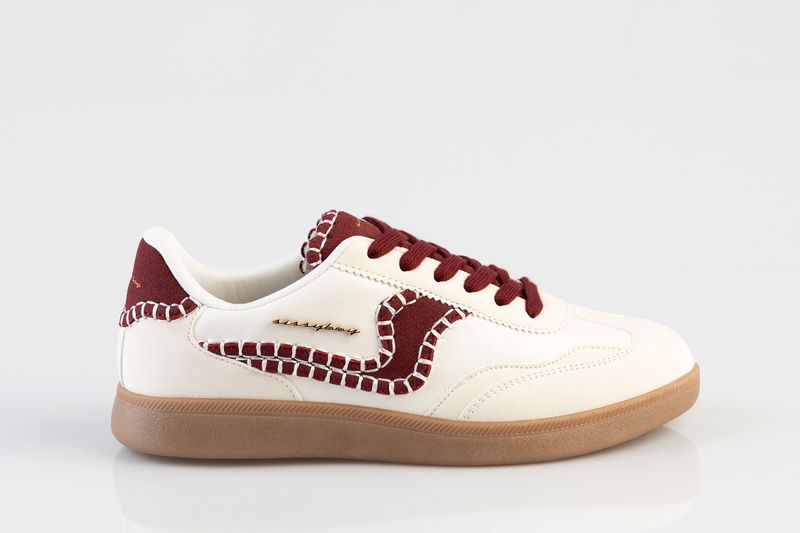 Sissy Boy: Alexia Different Texture Sneaker With Side Stitch Detail