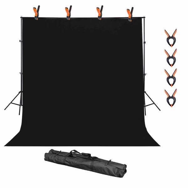 20ft X 10ft Photography Black Backdrop &amp; 10ft X 10ft Support Stand
