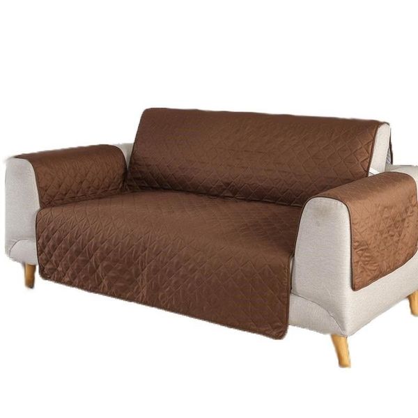 Brown Quilted Couch Cover - Non-Slip Elastic Sofa Throw