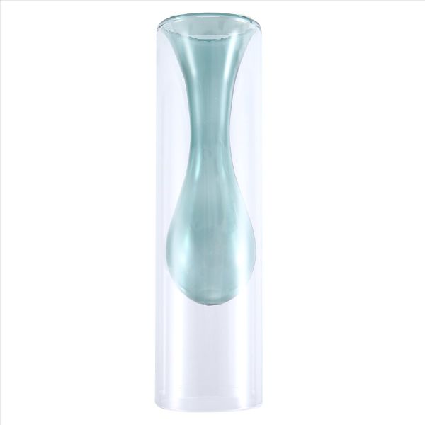 Wedding Home Deco Double-Wall Cylindrical Hydroponic Glass Vase Deco