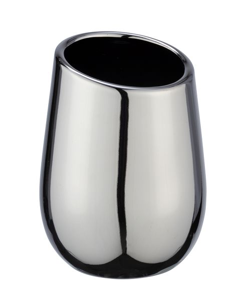 Wenko - Toothbrush Tumbler - Badi Range - Ceramic - Chrome