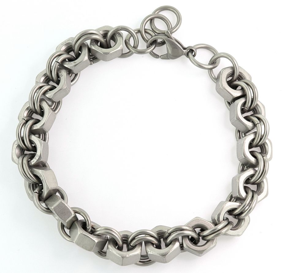 Stainless Steel Nut & Ring Design Bracelet | Shop Today. Get it ...