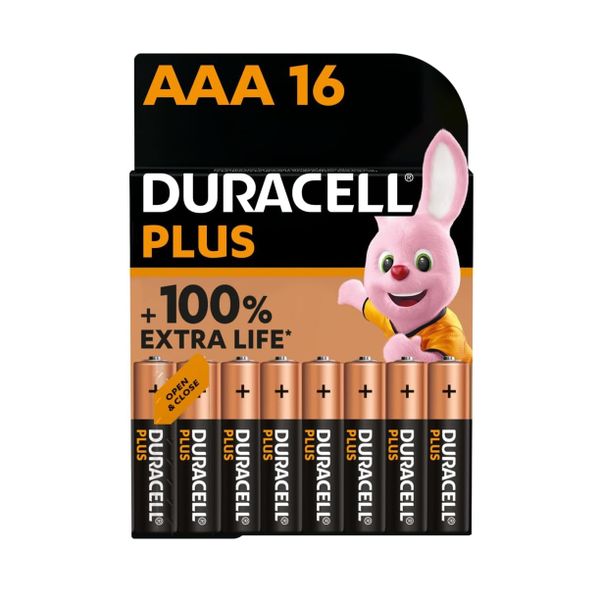 Duracell Plus AAA Alkaline Batteries, 1.5V LR03 MN2400 - 16 Pack