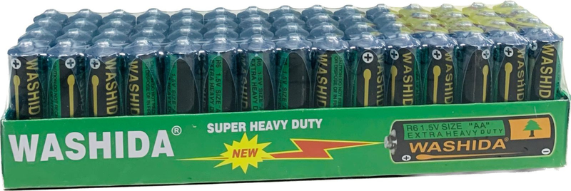 Washida Extra Heavy Duty Bulk Pack 1.5V AA Batteries (60 Pieces)