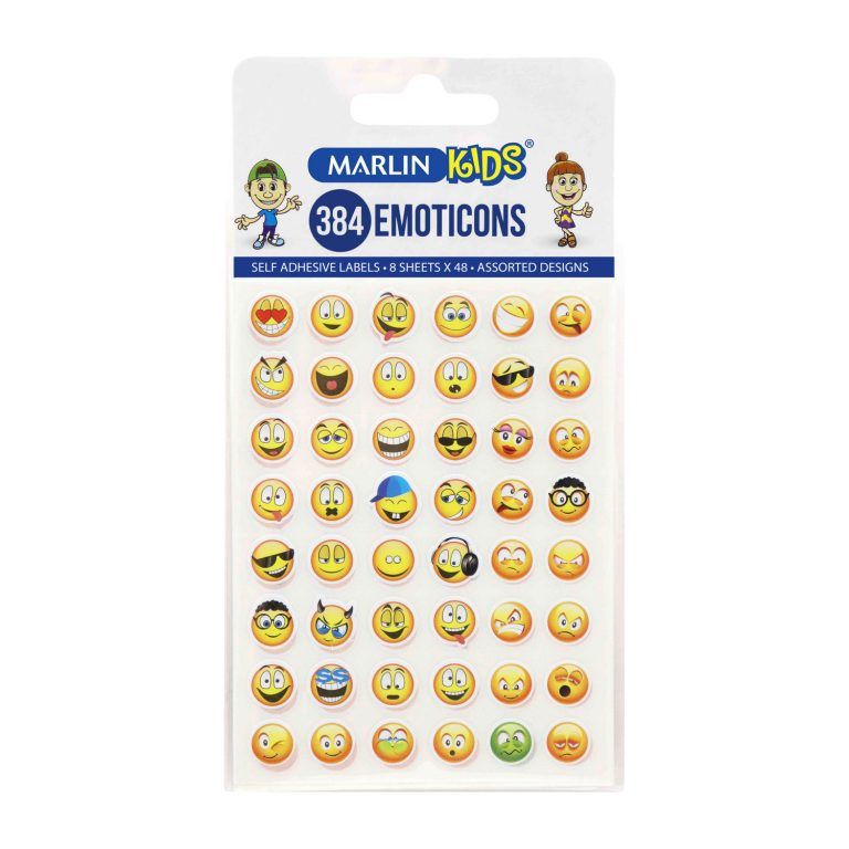 Marlin Kids -Adhesive Labels - Assorted Smiley Face Stickers (Pack Of ...