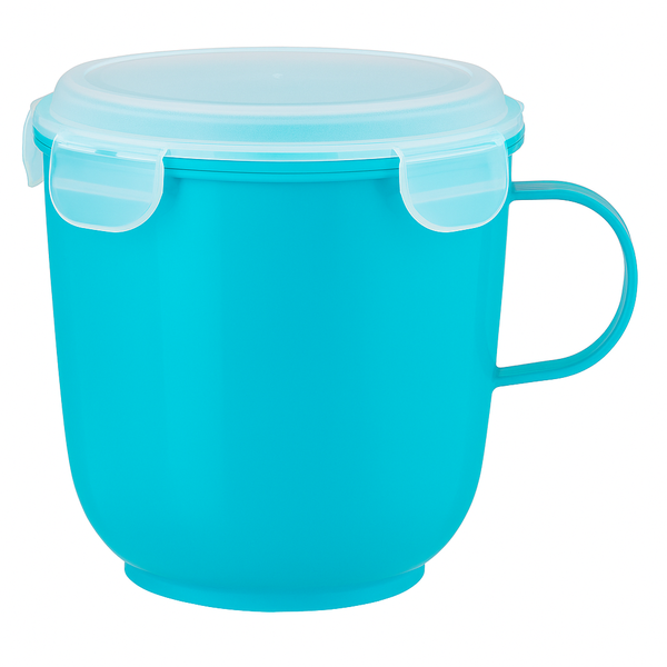 Premium BPA-Free Microwave Mug with Steam-Release Lid - 680 ml Turquoise