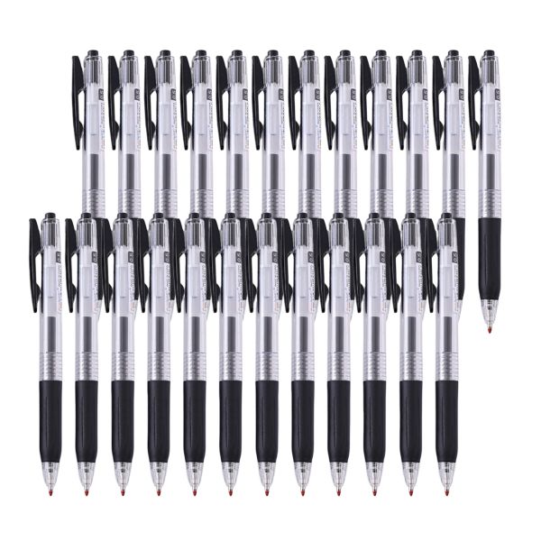 24 Pack Gel Pens Ball Point 0.5mm Black Ink Retractable Smooth Writing