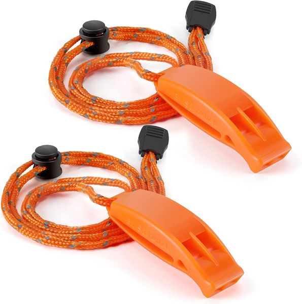 2 Pcs Whistle, Super Loud Emergency Whistle with Lanyard, Ideal