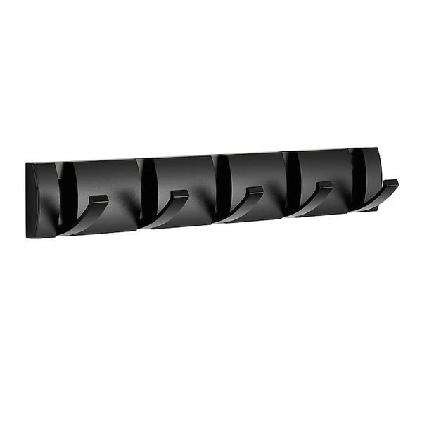 Aluminum Hanger with 5 Folding Hangers, Modern, Wall-Mounted, 6x38.2cm,