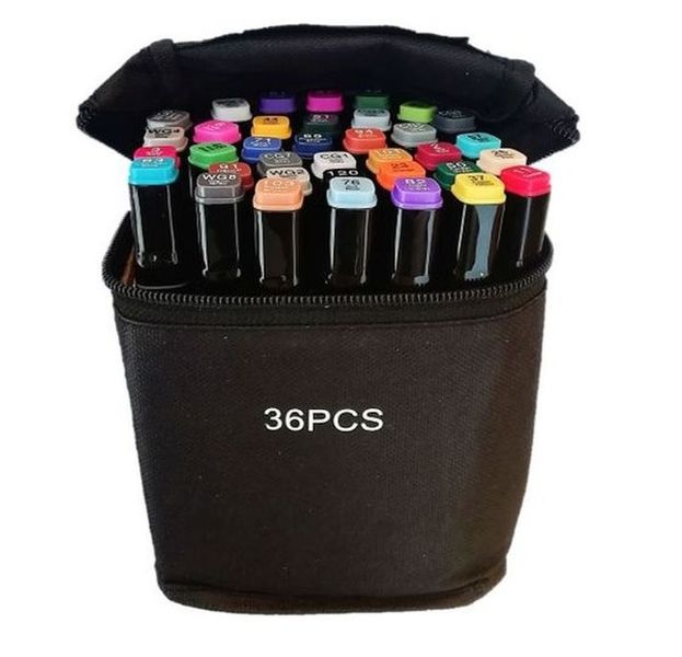 36Set Dual Tip Alcohol Marker Highlighter Fine liner Paint Pens Arts Crafts