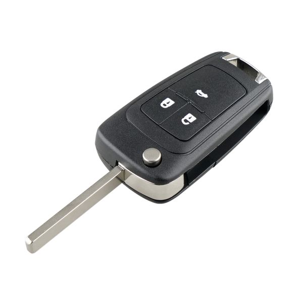 Replacement 3 Buttons Car Key Case with Foldable Uncut Key for Peugeot