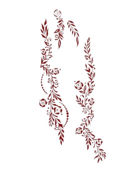 1 Piece - Floral Totem Temporary Tattoo - Red