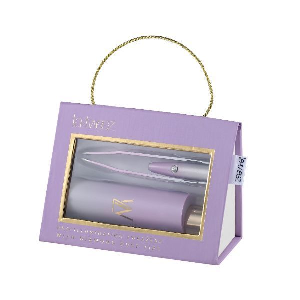 La - Tweez - Pro Illuminating Tweezers - Violet Ombre &amp; Carry Case